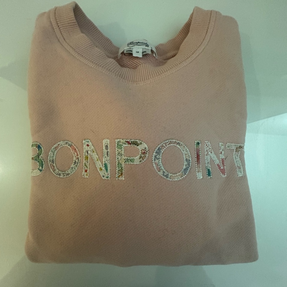 Bonpoint Blush Pink Logo Sweatshirt